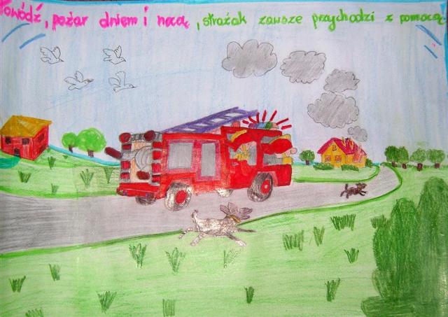 Konkursu Plastycznego pod hasłem 'Powódź, pożar, dniem i nocą - strażak przychodzi ci z pomocą'